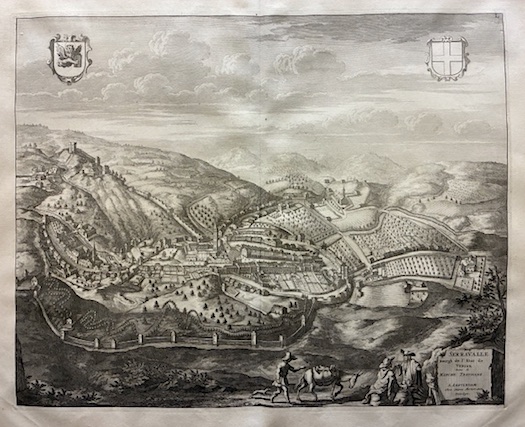 Mortier Pierre (1661-1711) Serravalle. Bourgh de l'Etat de Venise dans le Marche Trevisane 1704 Amsterdam